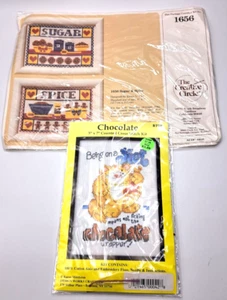 Vintage Lot Still Sealed Sweet Treat Themed Needlepoint Embroidery Kits - Picture 1 of 5