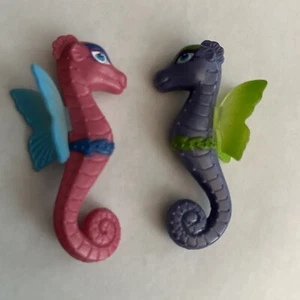 2 Muñecas Barbie 3"H SEAHORSE Mascota Animal Rosa Azul Púrpura Verde - Imagen 1 de 10