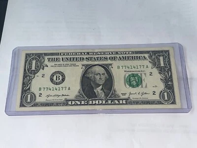 Fancy Serial Number / Radar $1 B 77414177 - Image 1 of 4