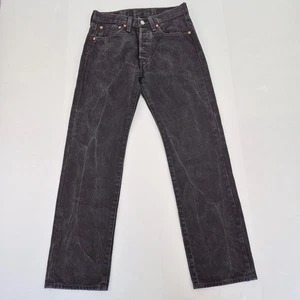 LEVIS 501 JEANS W29 L30 NERO REGULAR DRITTO UOMO BOTTONI FLY - Foto 1 di 11