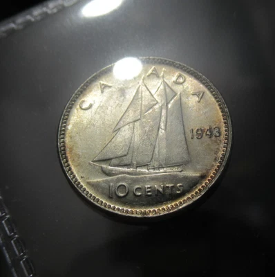 1943 Canada 10 Cents Silver BU BRILLIANT UNC. Coin - Image 1 of 4