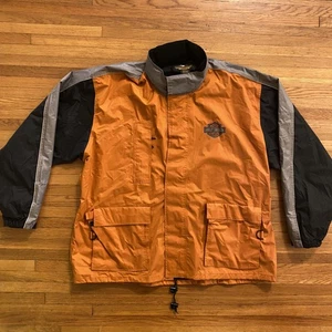 Chaqueta Harley Davidson Para Hombre X-Large Naranja Gris Nylon Montar Motocicleta Touring - Imagen 1 de 14