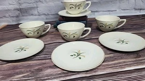 Vintage EDWIN KNOWLES Forsythia 4 tazzine da caffè e 4 piattini metà secolo arredamento moderno - Foto 1 di 6