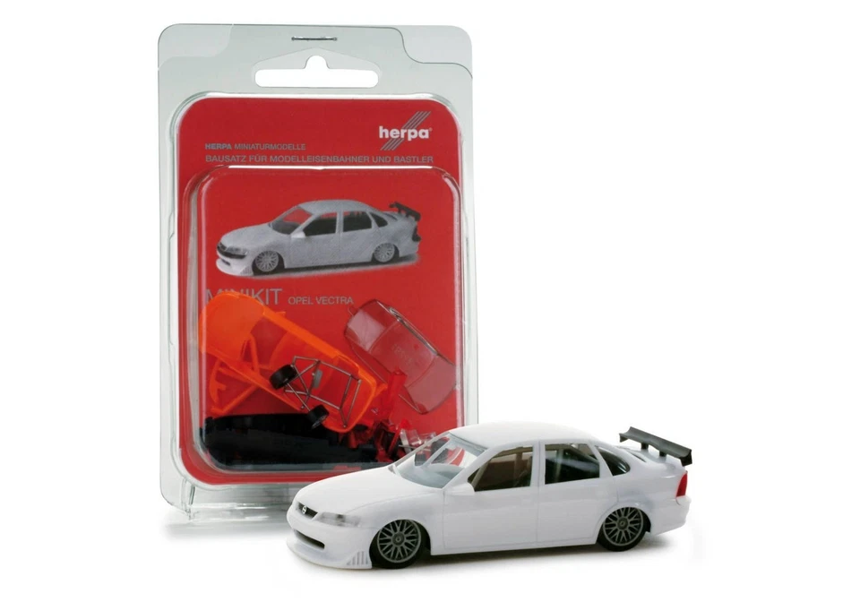 HERPA 012393 1/87 H0 - Mini Kit  Opel Vectra Rennport WHITE - KIT - Immagine 1 di 1