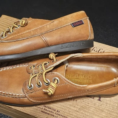 Zapatos de Campamento Sebago Campsides Marrón Mujer 6 M 4 Ojos Cuero Marrón Puntera Sin usar Hechos en EE. UU. Foto 1 de 4