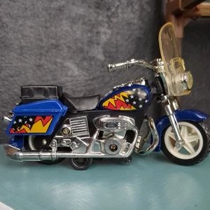 1990s Vintage Motorcycle Rare Toy Pull Back Harley Davidson 5” Bike Flames - Picture 1 of 6