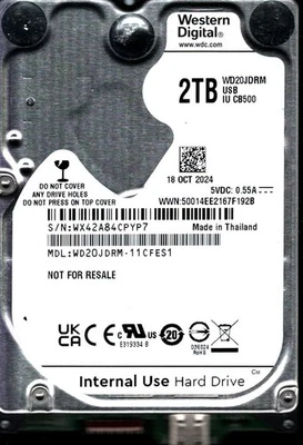 WD20JDRM-11CFES1 S/N: WX42A WESTERN DIGITAL 2TB THAILAND OCT 2024 - Image 1 of 2