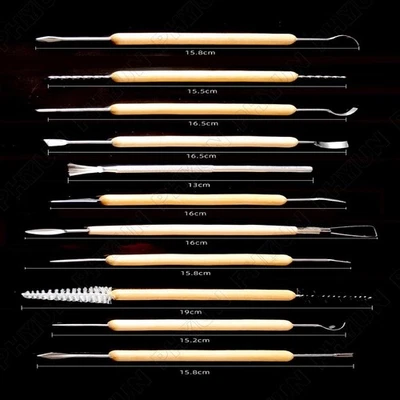 11pc/Set Modelling Clay Pottery Arts & Craft Sculpting Tool w/Wood Handles Ideal - Image 1 of 4