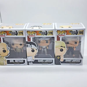 Funko Pop! Full Set - Karate Kid - Daniel #178, Mr. Miyagi #179, Johnny #180 - Picture 1 of 19