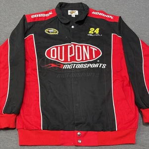 Vintage Jeff Gordon #24 DuPont Motorsports Jacket NASCAR Fan L Large Red/Black - Picture 1 of 16
