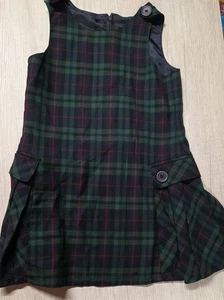 Lands End Dress Girls 5 Navy Blue Sleeveless School Uniform Pleated Classic Zip - Picture 1 of 5
