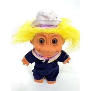 Vintage RUSS Lucky Troll Puppe Matrose gelbe Haare braune Augen - Bild 1 von 8
