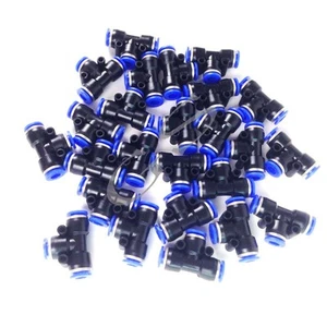 100PCS 1/4'' 6mm Push to Connect Tee Tube Quick Lock Fitting Connector Fittings - Picture 1 of 6