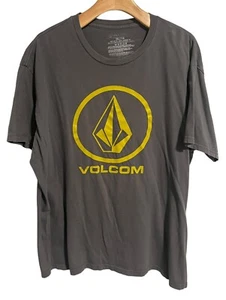 Volcom T Shirt Mens XXL Gray Yellow Graphics Tee Short Sleeve Soft Cotton - Picture 1 of 7