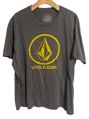 Volcom T Shirt Mens XXL Gray Yellow Graphics Tee Short Sleeve Soft Cotton - Image 1 of 4