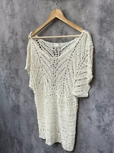 Celtic & Co Crochet Stitch Top Tunic Blouse Relaxed Mako Women's Size Small - Picture 1 of 9