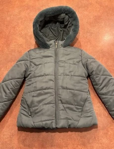 Tahari Girls Faux Fur Full Zip Green Winter Jacket Green Size 5 New No Tags - Picture 1 of 10