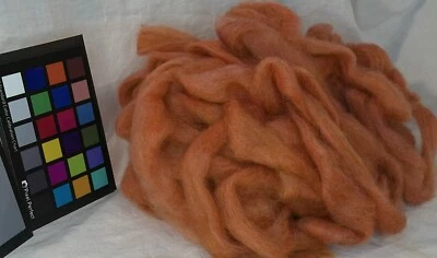 Romney Orange red wool roving spinning weaving felting fiber arts - Image 1 of 3