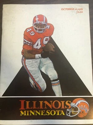 ILLINOIS MINNESOTA COLLEGE FOOTBALL PROGRAM 1975 VERY GOOD CONDITION - Image 1 of 4