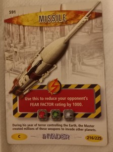 Doctor Who Battles In Time Invader Trading Card #591 Missile