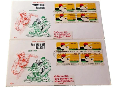 Professional Baseball 100th Anniversary 1969 6c FDI Cover Lot of 2 - Image 1 of 2