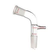24/40 Glass Adapter Vacuum take off 105 Bend Take-off with hose connector tube
