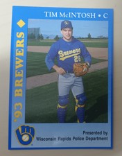 1993 Milwaukee Brewers Police Cards - Wisconsin Eapids Police Department