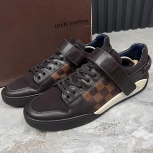Louis Vuitton Elliptic Sneakers Damier Brown Leather Fabric 9 LV or 10 US 43 EUR - Picture 1 of 12