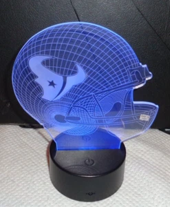 HOUSTON TEXANS Calcio 3D LED Luce Notturna Touch Tavolo Scrivania Lampada Regali - Foto 1 di 3