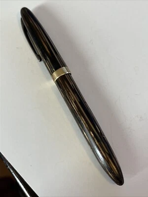 PLUMA FUENTE SHEAFFER PUNTO BLANCO MARRÓN DORADO, 14K plumín Foto 1 de 4