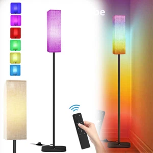 LED STEHLEUCHTE BUNT ECKLEUCHTE STEHLAMPE DIMMBAR LICHTSÄULE LED RGB E27 - Bild 1 von 17