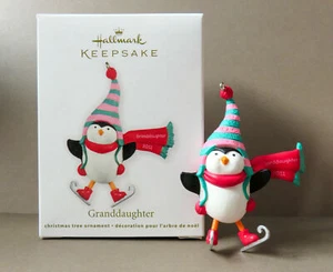 Hallmark Christmas Ornament Granddaughter 2011 Girl Penguin on Ice Skates NIB - Picture 1 of 3