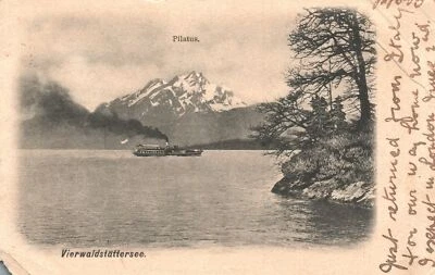 Antigua postal Vierwaldstattersee Pilatus Lago de Lucerna Suiza 1904 Foto 1 de 2
