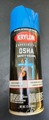 (Paquete de 6) Pintura en aerosol Krylon K02416777, azul de seguridad 2416, brillante, OSHA, 12 OZ Foto 1 de 2