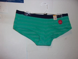 NEW LADY'S AMERICAN HERITAGE SPRG GREEN w/ STRIPES ELASTIC WAIST BOYSHORT PANTY - Picture 1 of 3