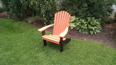 A&L Furniture Co. Amish-Made Two-Tone Poly Adirondack Chairs with Black Frames - Image 1 of 2