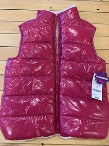 Epic Threads Puffer Girls Vest Jacket Reversible Cactus Flower/faux Fur Sz 6 NWT - Picture 1 of 3
