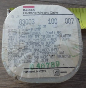 BELDEN 83003 WIRE BROWN TEFLON HOOK-UP WIRE 24AWG FULL UNOPENED 100 FT ROLL - Picture 1 of 5