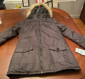 Totes Padded Jacket Black Small Womens New Tags Faux Fur Hood Water Resistant - Picture 1 of 8