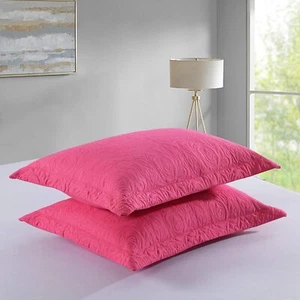 2PCS Embroidered Queen Decorative Microfiber Pillow Shams Set Standard Size - Picture 1 of 89