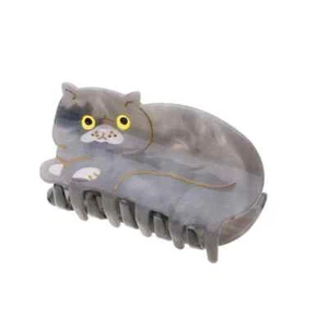 Haarklammer Haarkralle Haarclip Katze 7 cm beige braun - Bild 1 von 10