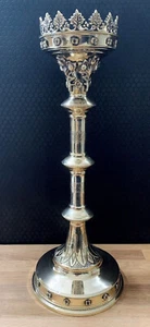 Messing Kerzenleuchter Barock Jugendstil Kerzenständer Kirchenleuchter Deko Edel - Bild 1 von 7
