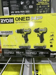 *NEW* Ryobi ONE+ HP 18V Compact 1/2" Drill & 1/4" Impact Kit, PSBCK102K2 - Picture 1 of 2