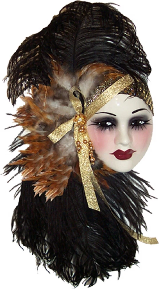 Unique Creations Lady Face Mask Wall Hanging Decor - NEW IN BOX - Image 1 of 1