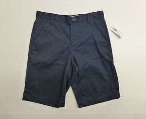 Old Navy Adjustable Waist Uniform Khaki Shorts Boys Size 12 Navy Blue New