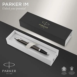 Parker IM Ballpoint Pen Dark Espresso Medium Point Blue Ink Gift Box Stationery - Picture 1 of 7