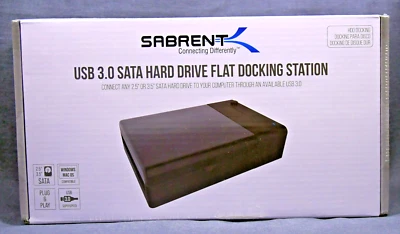 NEW Sealed SABRENT USB 3.0 SATA 2.5" 3.5" HARD DRIVE FLAT DOCKING STATION - Image 1 of 4