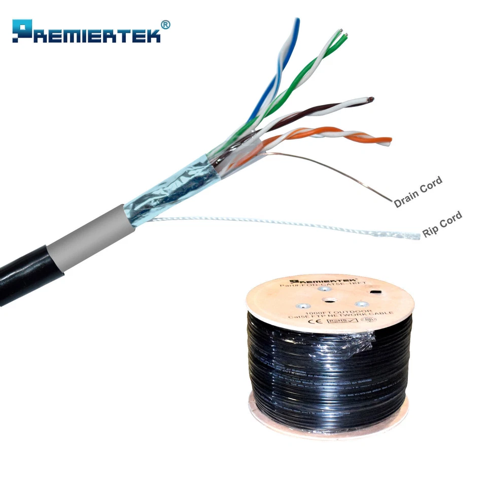 Premiertek FODCAT5E1KFT 1000ft Network Cable