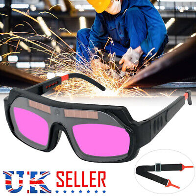 UK Solar Powered Auto Darkening Welding Welder Mask Helmet Goggle Welder Glasses • 10.99£