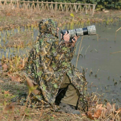 3D Ghillie Suit woodland Tarnanzug Poncho Camouflage Kleidung Jagd Umhang 2025 - Bild 1 von 4